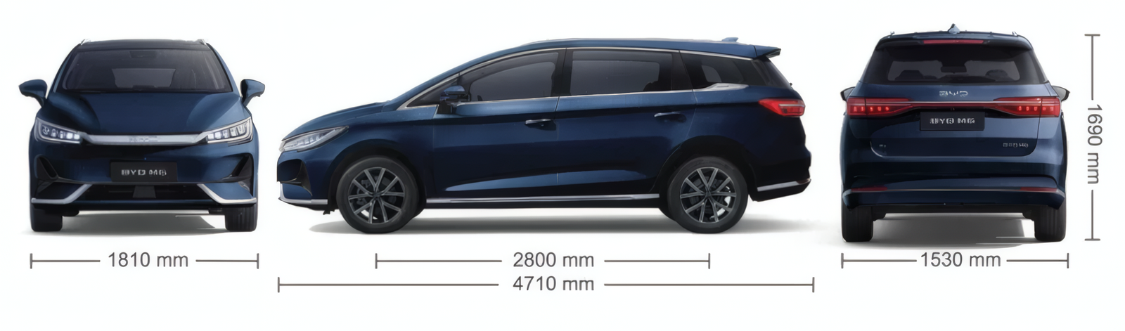 BYD M6 Dimensions